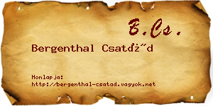 Bergenthal Csatád névjegykártya